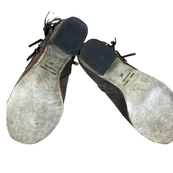 Fringe Chunky Ankle Bootie Gray SIZE 5 Western Cowgirl Italian Designer $170 NEW - Picture 5 of 9